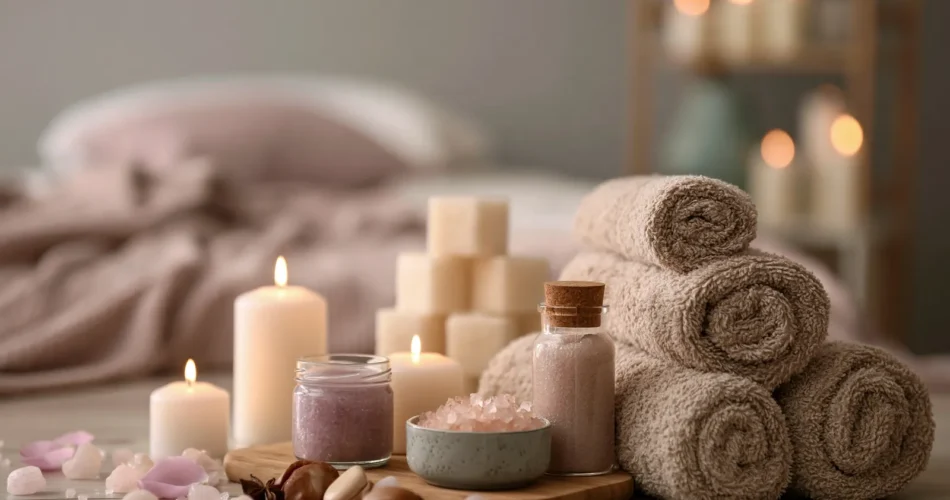 tchitcha. Beautiful spa composition on massage table in welln 2f839427 7e32 43dc 87c0 050140665230 3 pour naturopathe paris