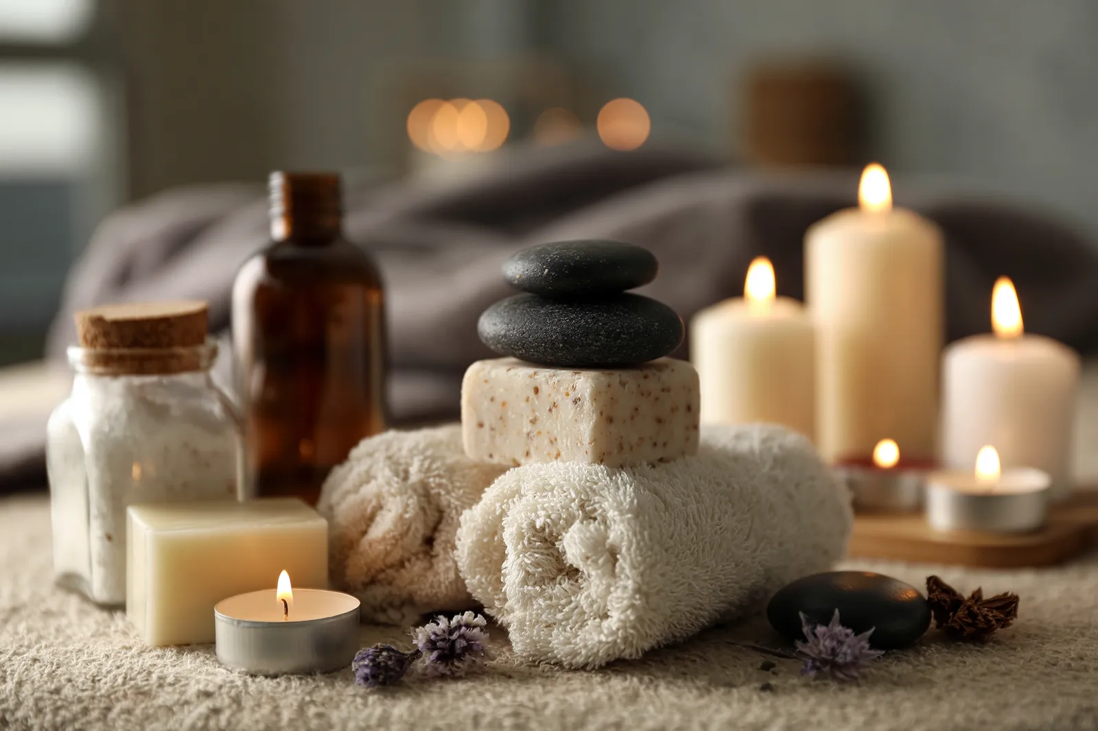 tchitcha. Beautiful spa composition on massage table in welln 2f839427 7e32 43dc 87c0 050140665230 0 pour naturopathe sopk