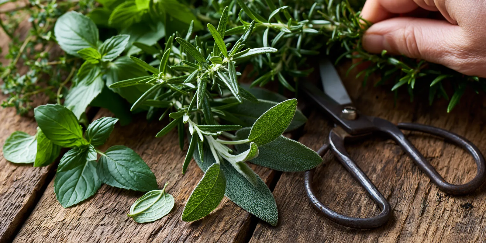 tchitcha. fresh garden herbs being cut with scissors scattere 0f50648d dcd2 4234 8bf5 647c938a002a 3 pour naturopathe sopk