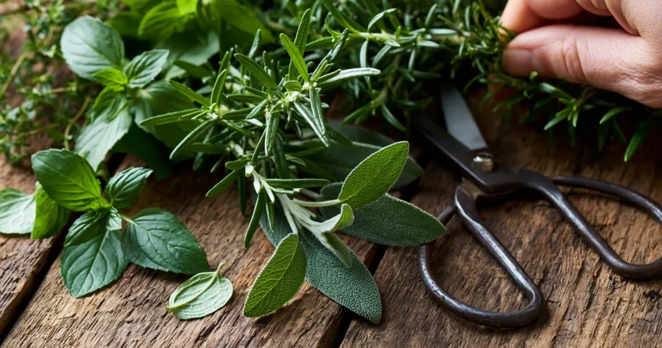 tchitcha. fresh garden herbs being cut with scissors scattere 0f50648d dcd2 4234 8bf5 647c938a002a 3 pour sophrologue Paris