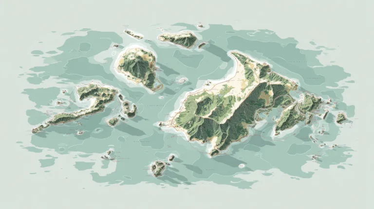 Illustration générée — Carte de l’archipel de la Société : situer chaque île