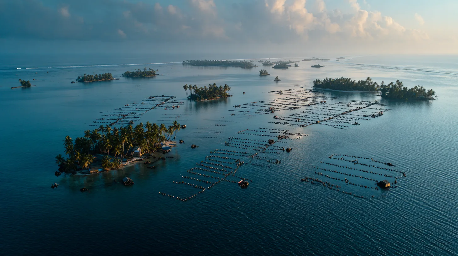Illustration générée — Manihi : l’atoll perlier des Tuamotu