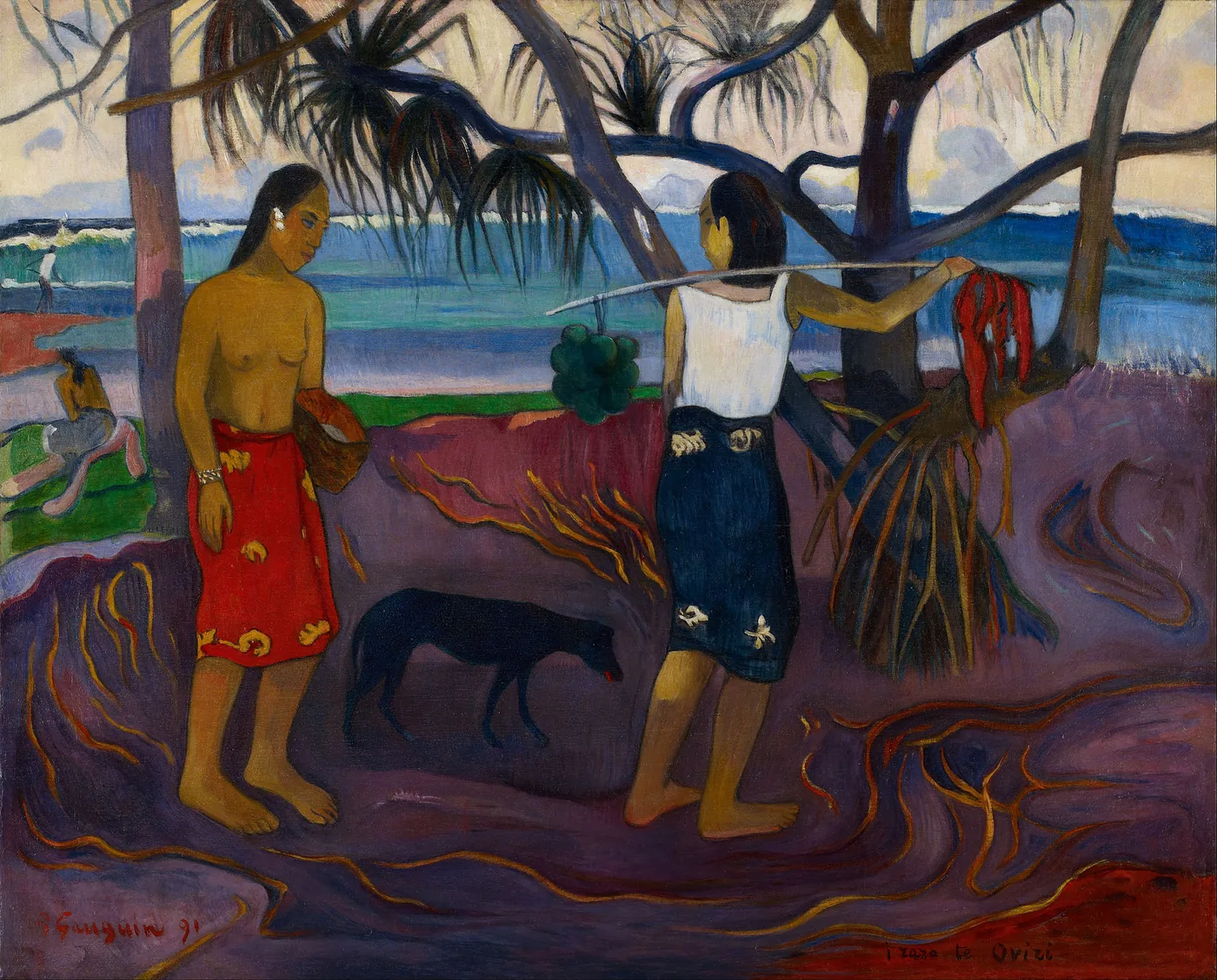 Paul Gauguin - I Raro Te Oviri (Under the Pandanus) - Google Art Project