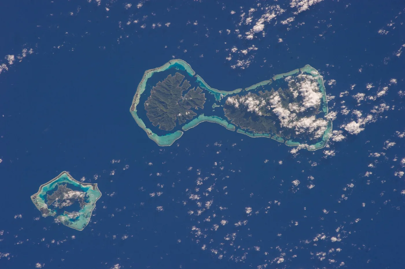 ISS-37 Bora Bora, Tahaa and Raiatea in French Polynesia